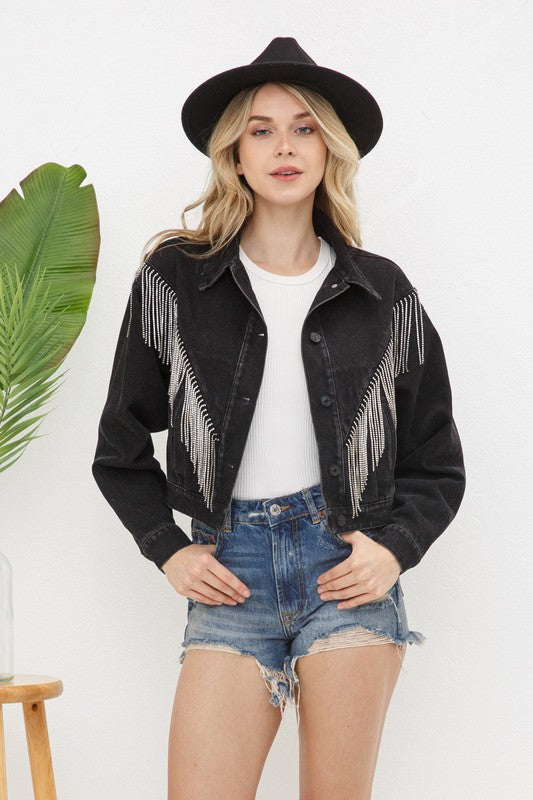 Taylor Denim Fringe Jacket