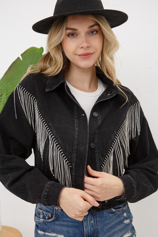 Taylor Denim Fringe Jacket