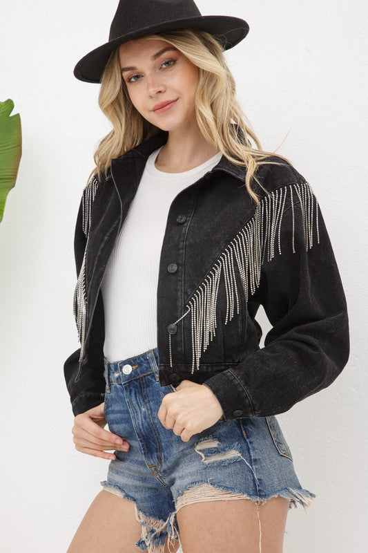 Taylor Denim Fringe Jacket