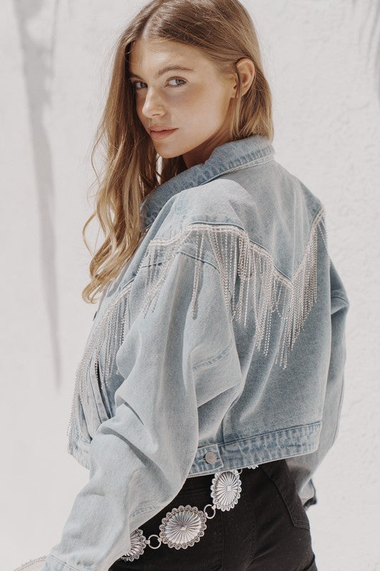 Taylor Denim Fringe Jacket