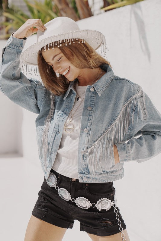 Taylor Denim Fringe Jacket