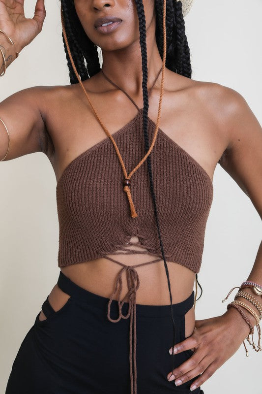 Solana Halter Knit Bralette