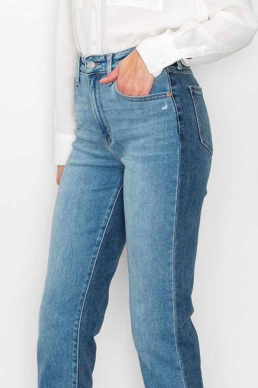 Lacy Two-Tone Jeans