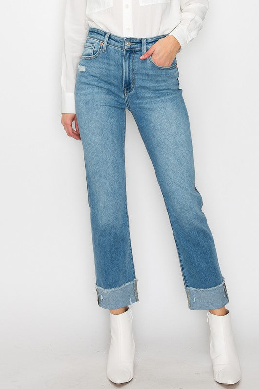 Lacy Two-Tone Jeans