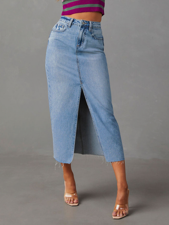 Clara Split Denim Skirt