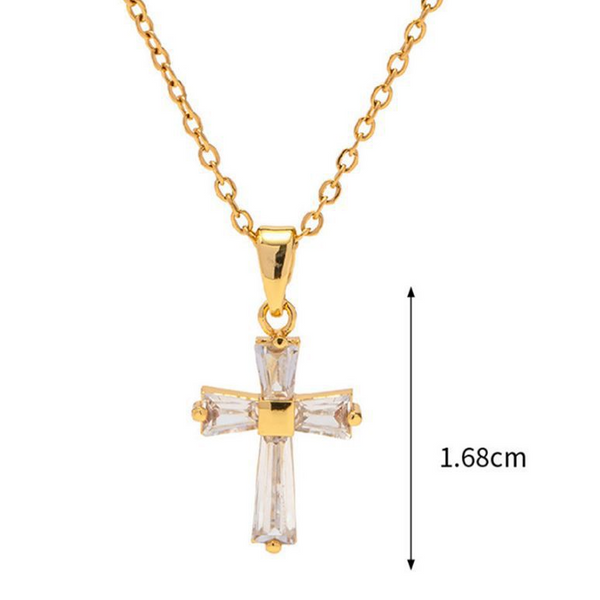 White Cross Pendant Necklace